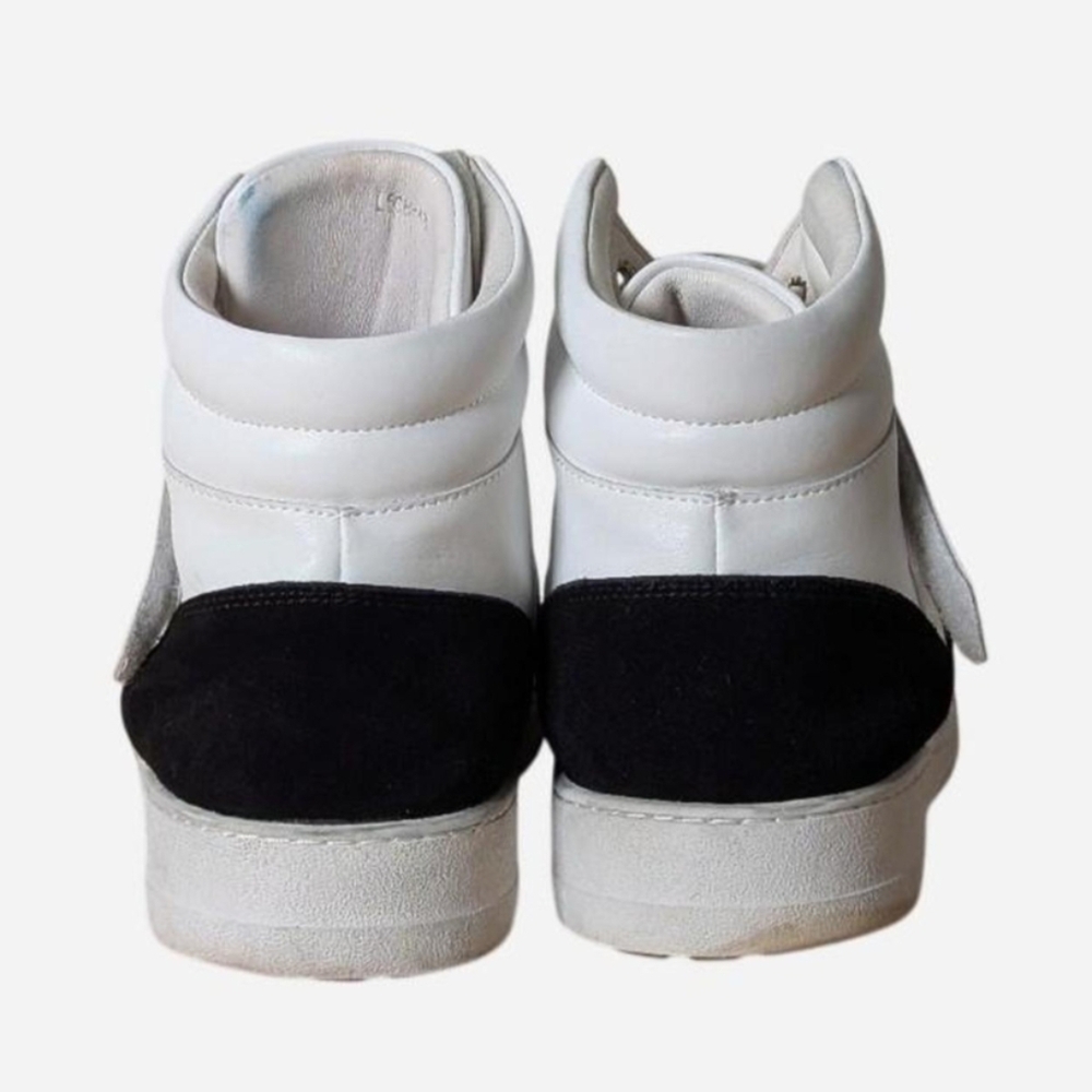 Salvatore Ferragamo Gancini white leather high top‎ sneakers with black suede - Picture 4 of 10